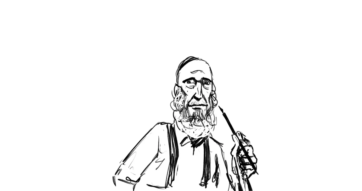 Early pencil sketch of Meir